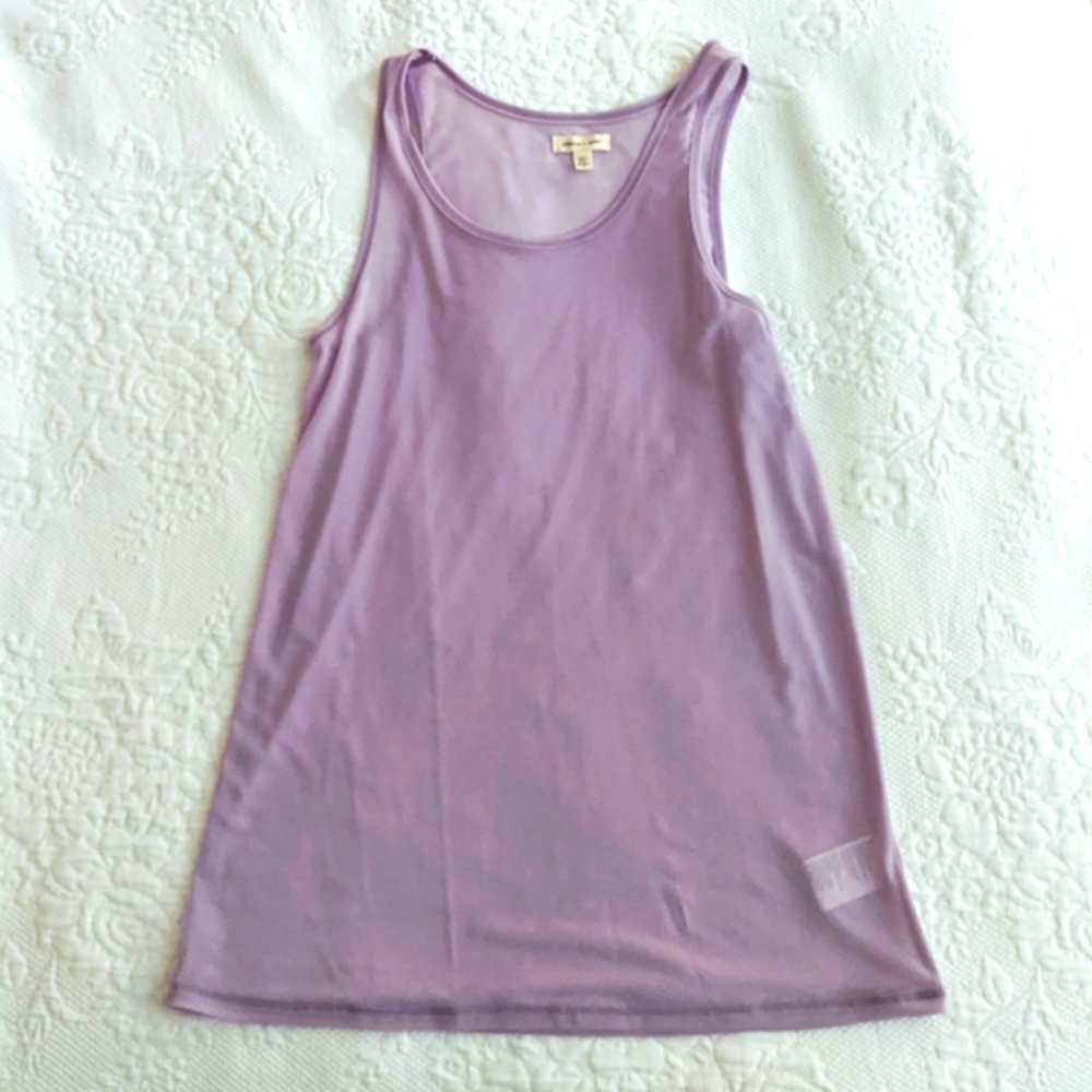 Lilac Mesh Layering Tank Top Silence + Noise Urban Outfitters Lavender Small